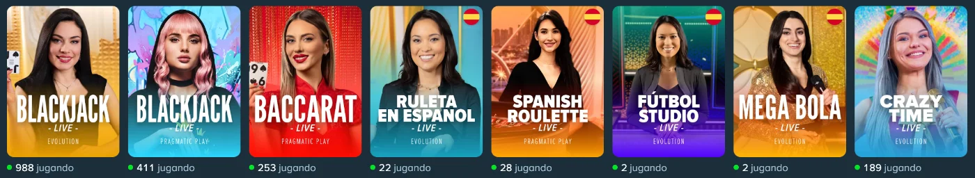 Juegos de casino en vivo con crupier en Stake